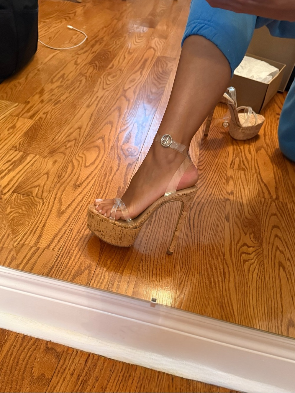 Steve Madden Platform Clear Cork Heels